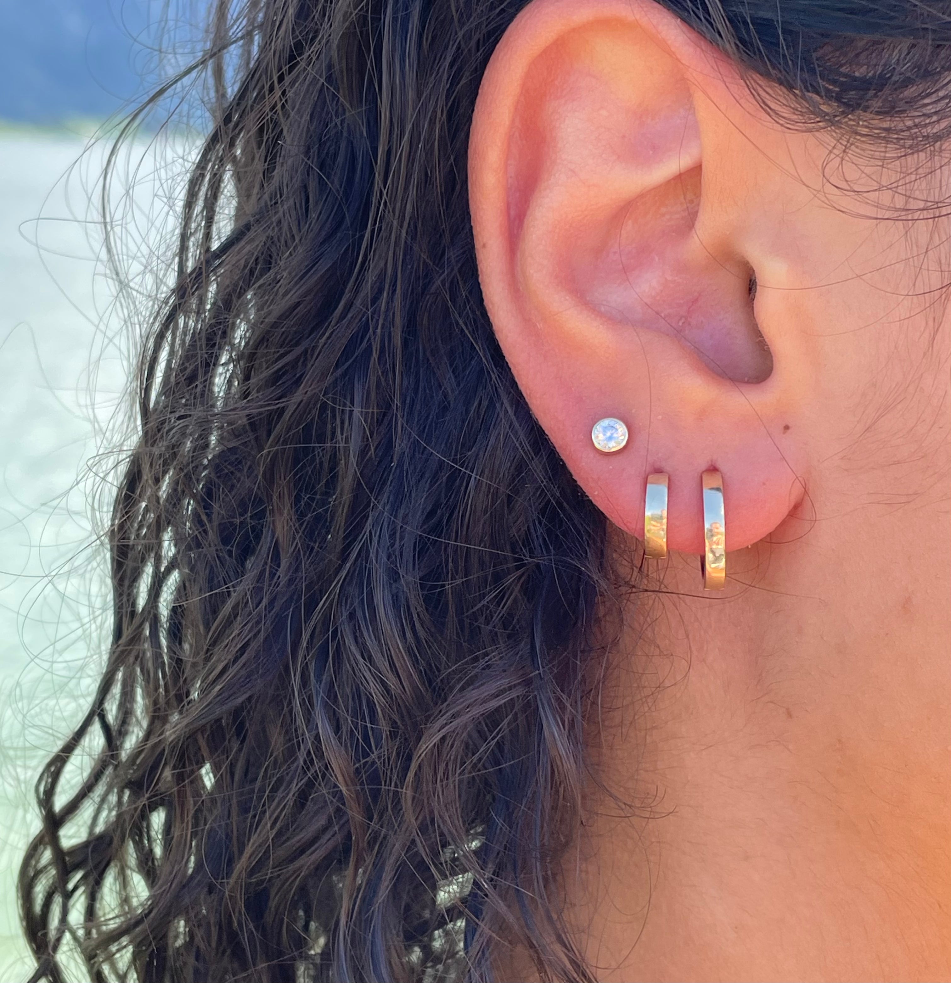 585 Gold Ohrstecker mit Zirkoniastein für Damen