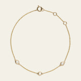 Bezel Diamant Armband versehen mit drei Diamanten zusammen 0,2 ct., gefasst in 18 Karat (750er) Gold