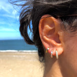 Style Tip Kreolen mit Zirkonia Steinen aus 14 Karat in Gelbgold