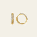 Creolen mit Zirkonia Steinen aus 14 Karat Gelbgold