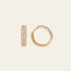 Creolen mit Zirkonia Steinen aus 14 Karat Gelbgold