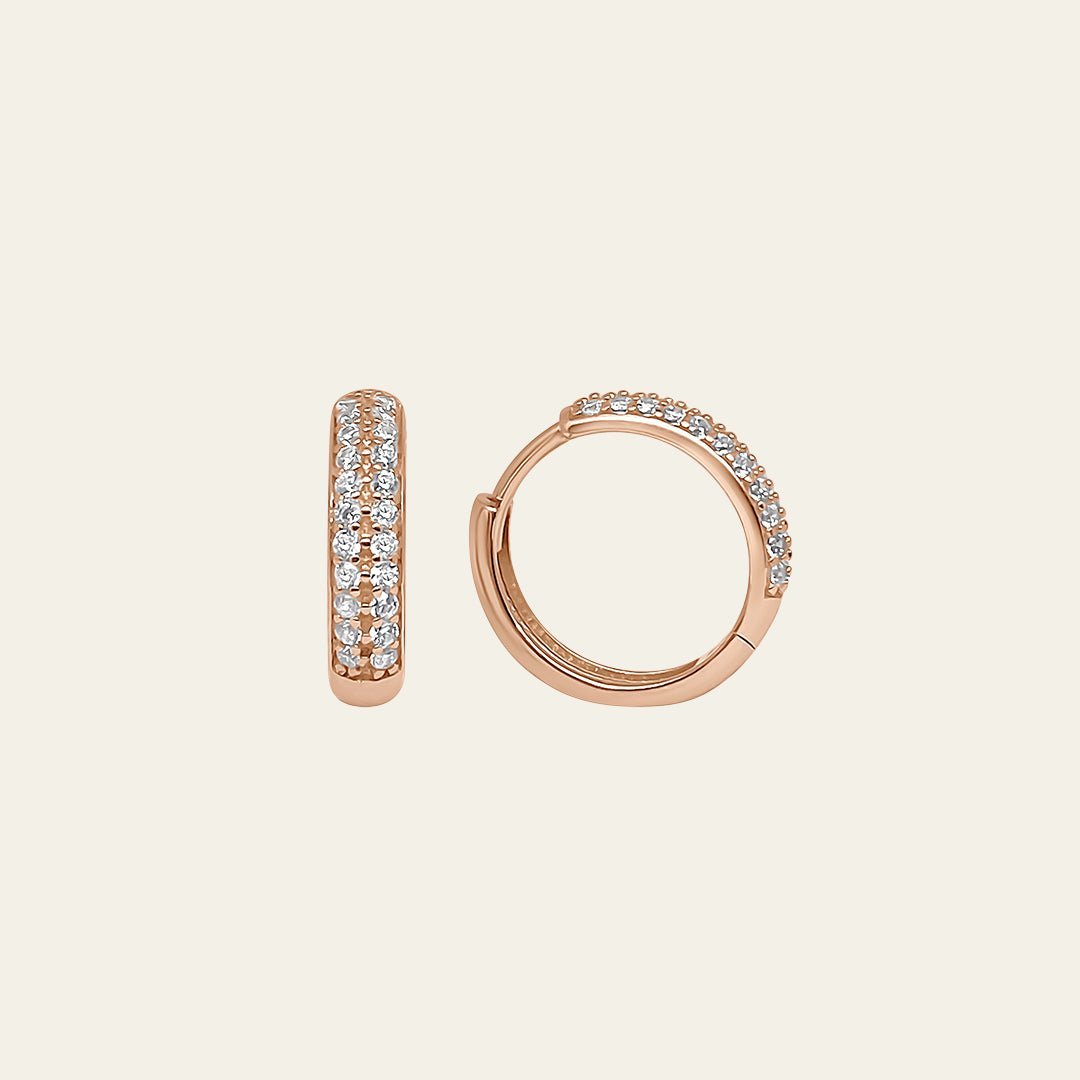 Creolen mit Zirkonia Steinen aus 14 Karat Rosegold