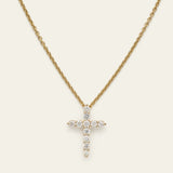 Diamant Kreuzkette aus 14 Karat Gelbgold mit 0.2 carat echten Diamanten