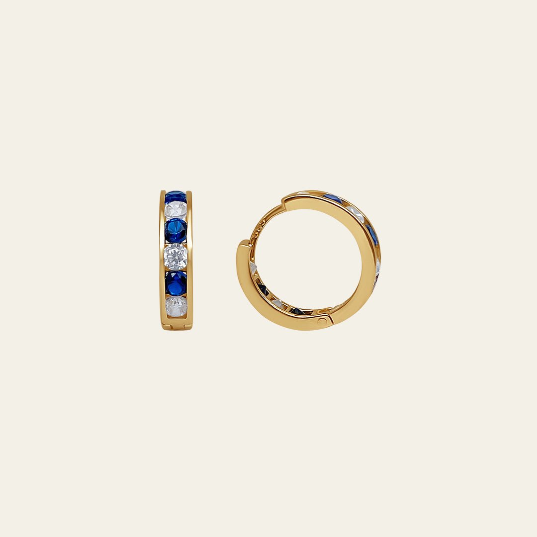 Kreolen mit Zirkonia Steinen aus 14 Karat Gelbgold