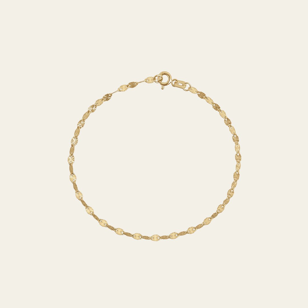 Pailetten Armband aus 14 Karat Gold