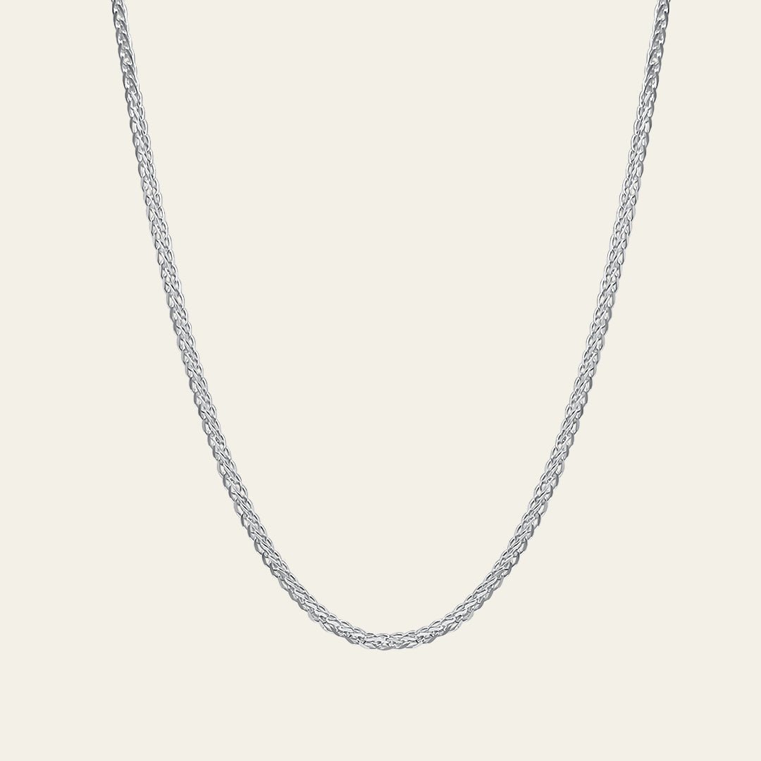 Fuchsschwanz Kette aus 14 Karat Weissgold