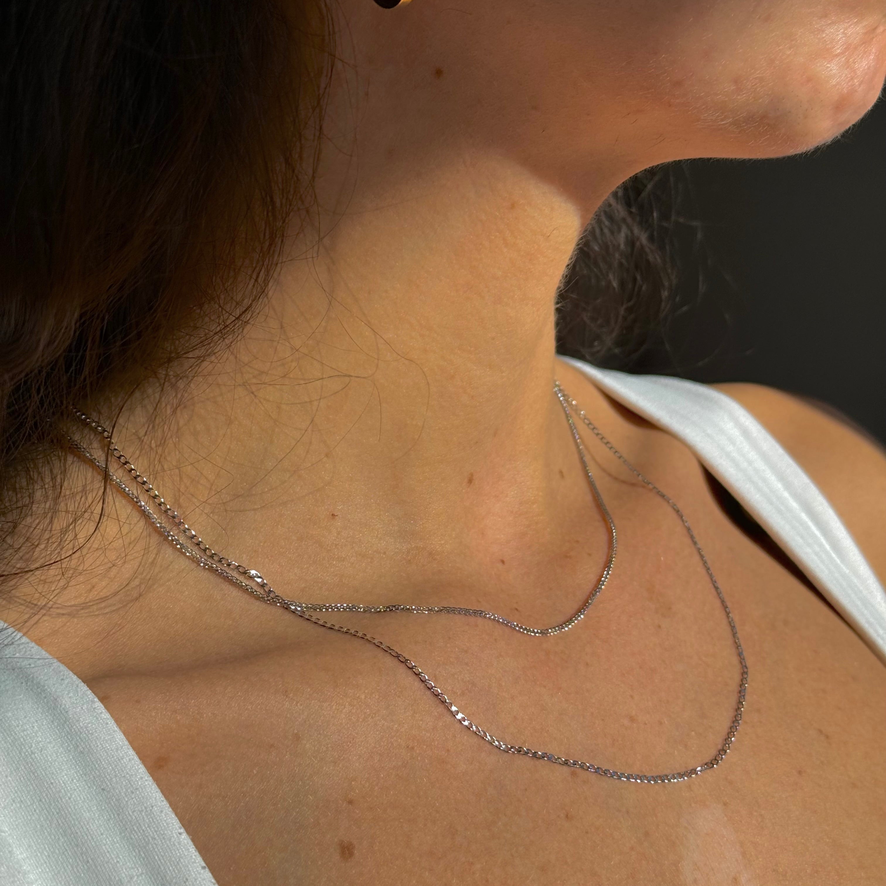 Style Tip Fuchsschwanzkette aus 14 Karat Weissgold
