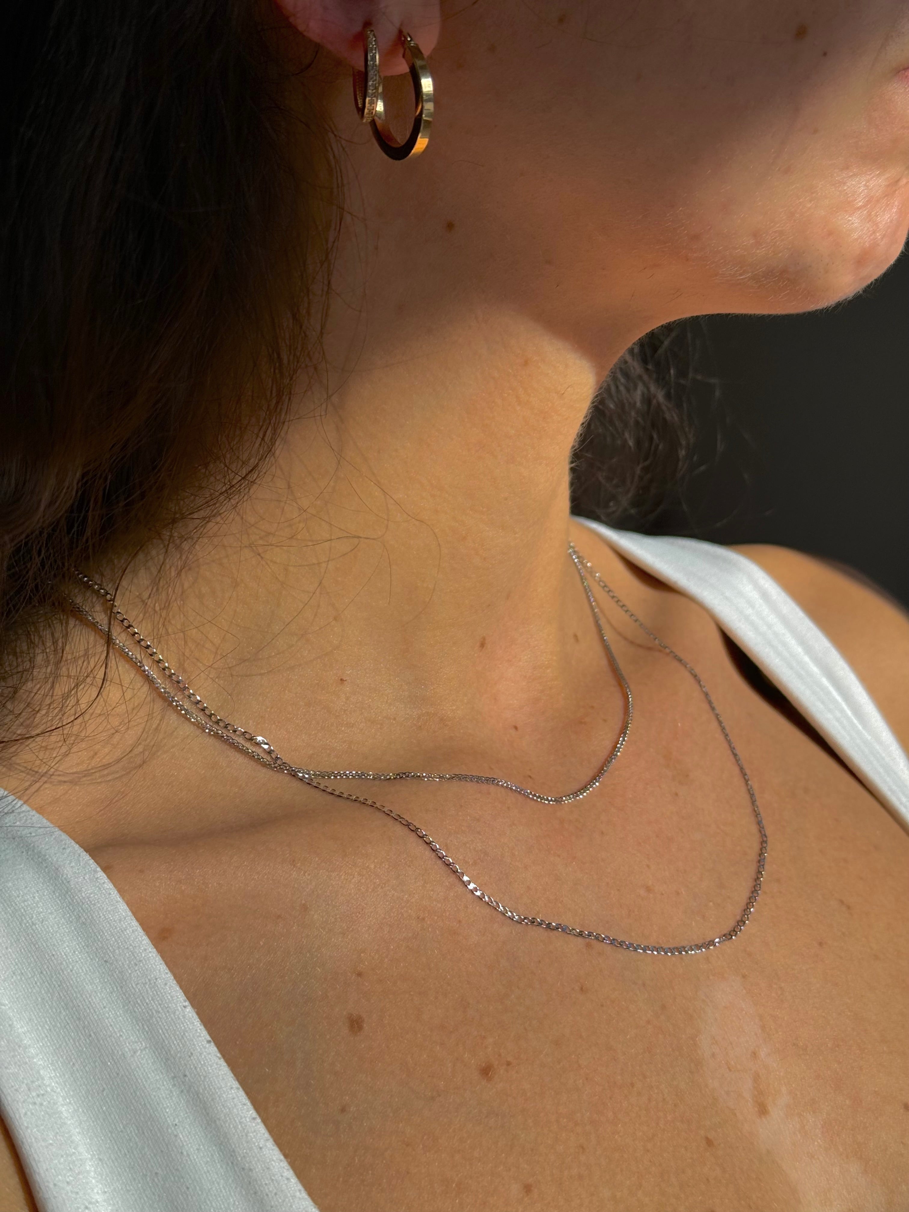 Style Tip Fuchsschwanzkette aus 14 Karat Weissgold