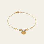 Gold Perlen Armband aus 14 Karat Gelbgold mit Goldplättchen