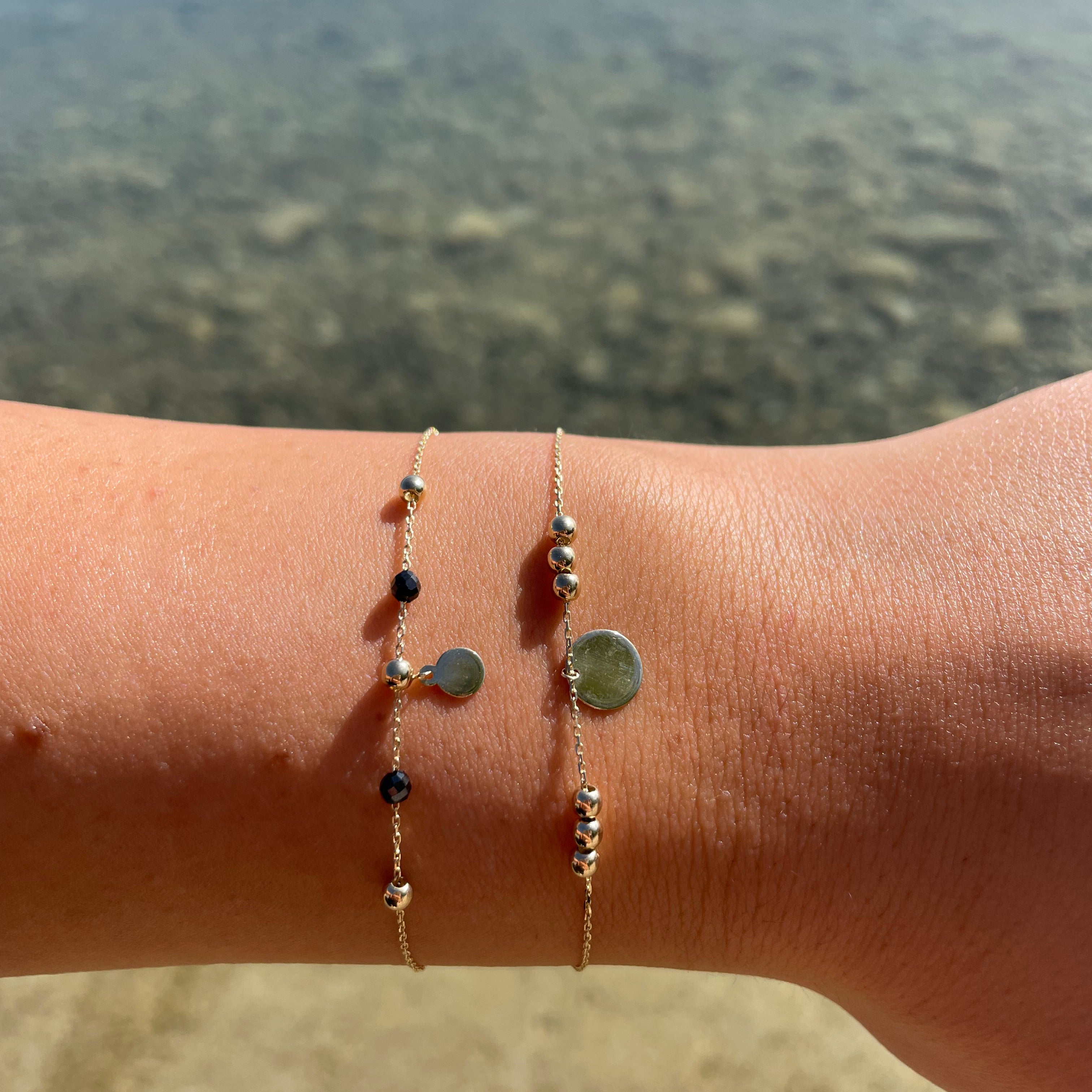 Kugel Armband aus 14 Karat Gelbgold für Damen