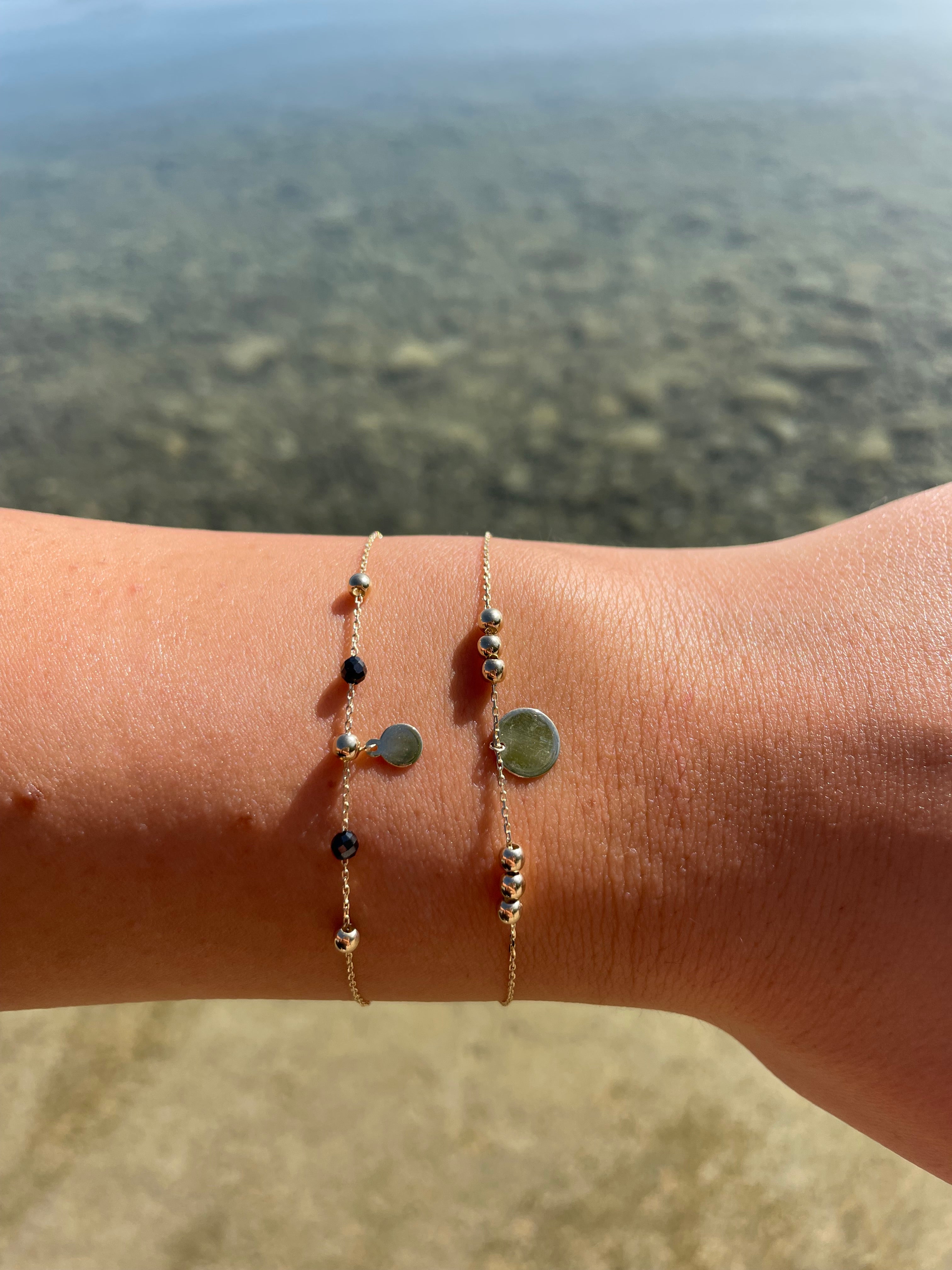 Kugel Armband aus 14 Karat Gelbgold für Damen