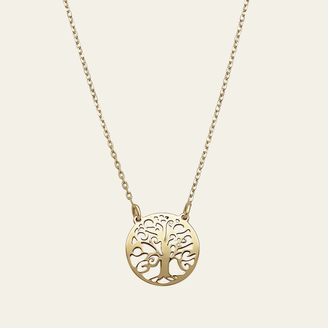 Kette mit Anhänger Tree of life in 14 karat gold