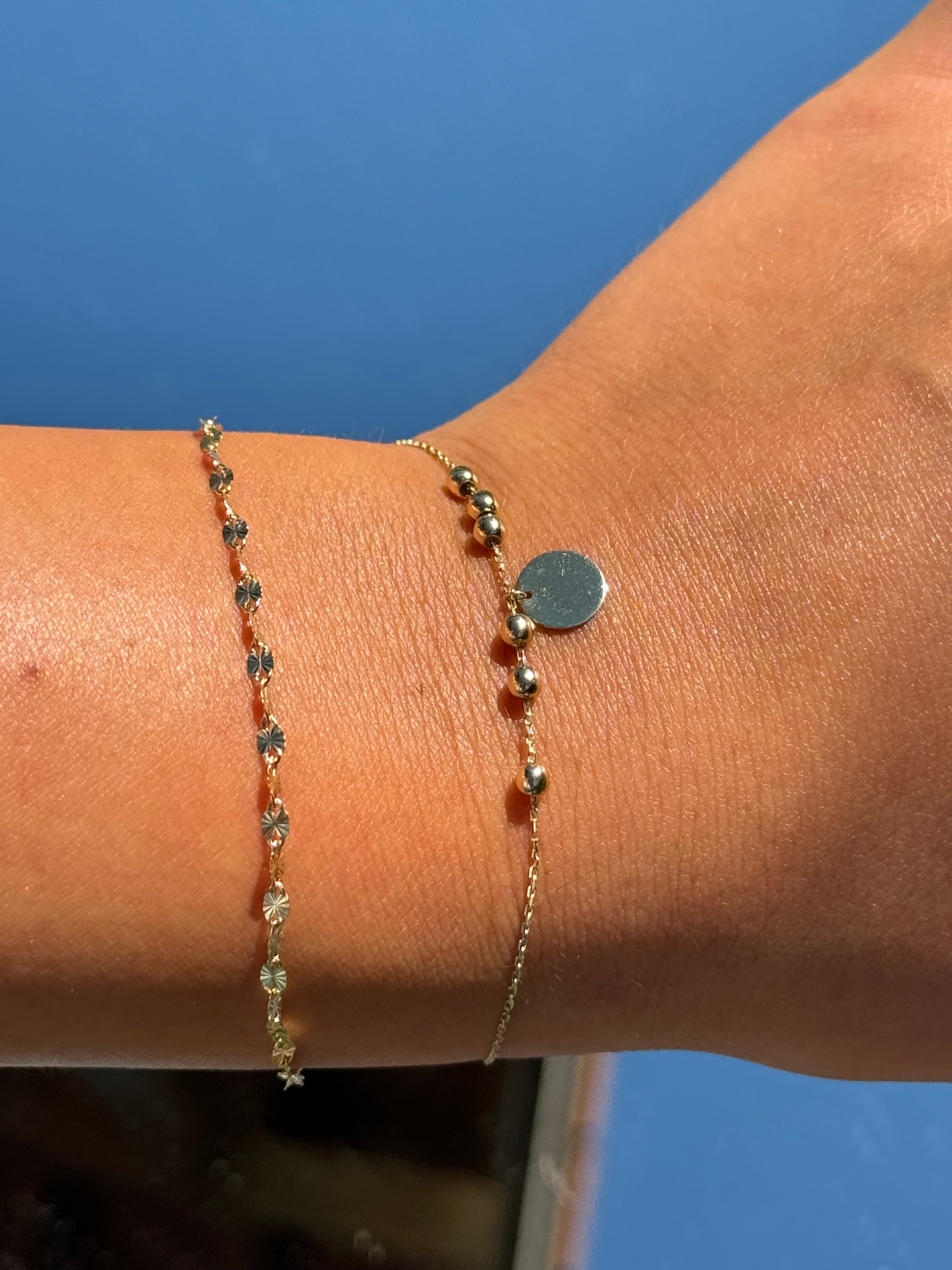 Kugel Armband aus 14 Karat Gelbgold