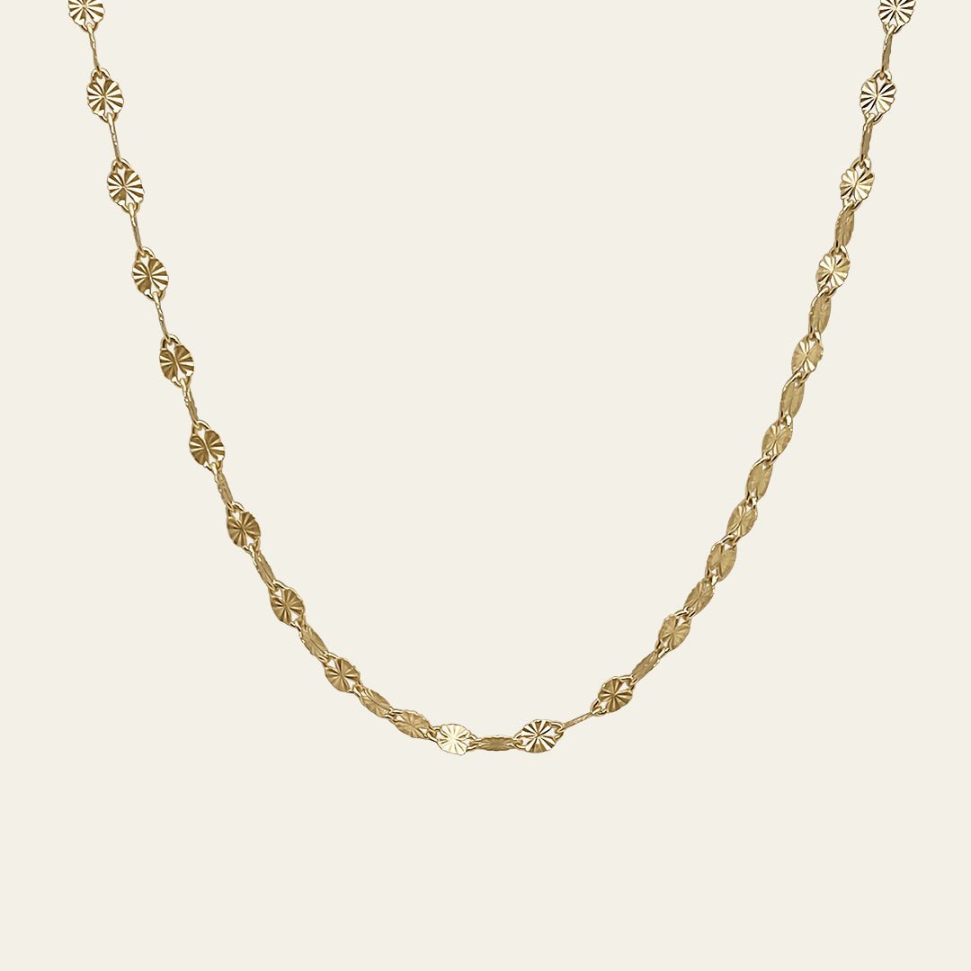 Pailetten Kette aus 14 Karat Gold