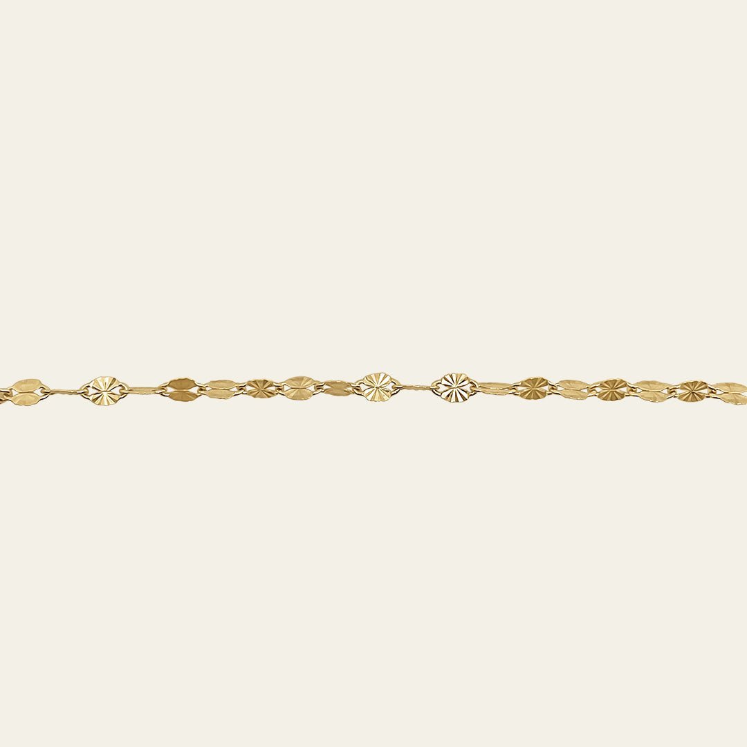 Pailetten Kette aus 14 Karat Gold
