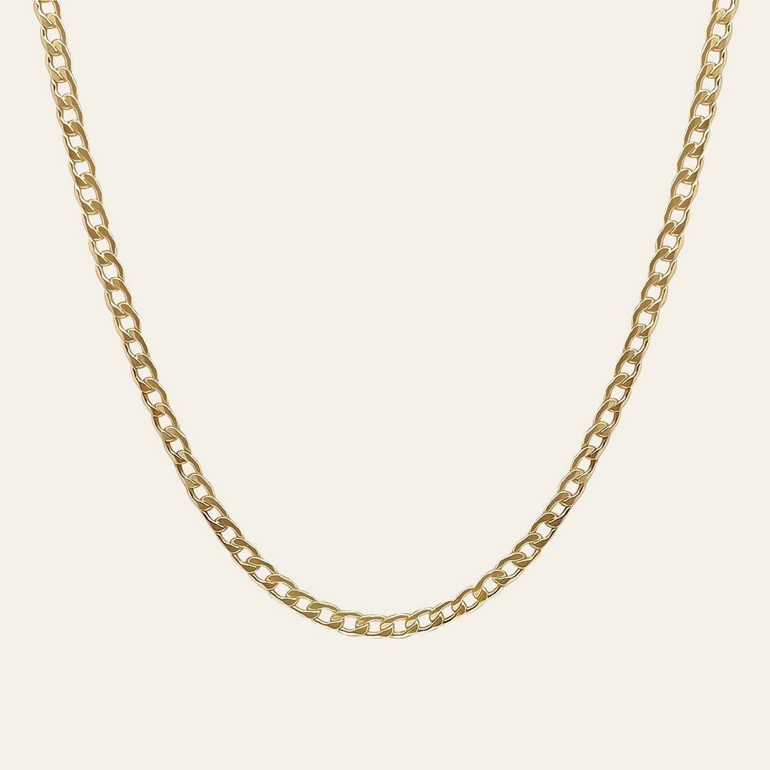 Curb Halskette Panzerkette aus 14 Karat Gelbgold