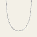 Curb Halskette aus 14 Karat Weissgold