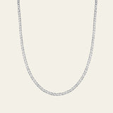 Curb Halskette aus 14 Karat Weissgold