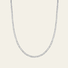 Curb Halskette aus 14 Karat Weissgold