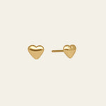 Puffy Herz Ohrstecker aus 14 Karat Gelbgold