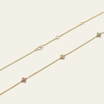 Collier mit bunten Saphiren in blumen Form in 18 Karat 750 Gelbgold