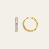 Creolen mit Zirkonia Steinen aus 14 Karat Gelbgold