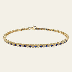 Tennis Armband mit Zirkonia Steinen aus 14 Karat Gelbgold