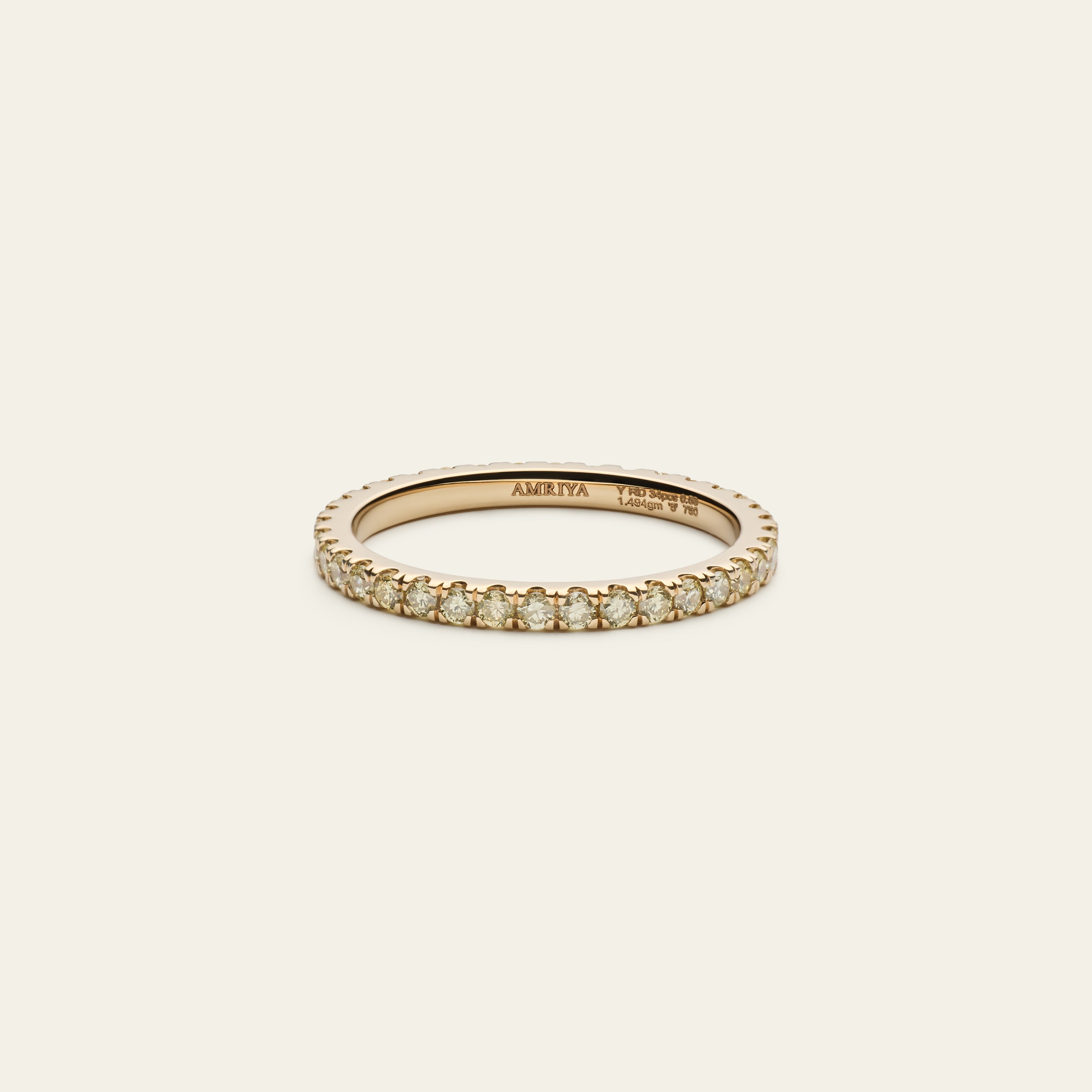 Memoire Ring aus 18 Karat Gelbgold mit gelben und weissen Diamanten