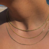 Style Tip geflochtene Kette kombiniert mit Fuchsschwanz und Panzerkette aus 14 Karat Gelbgold