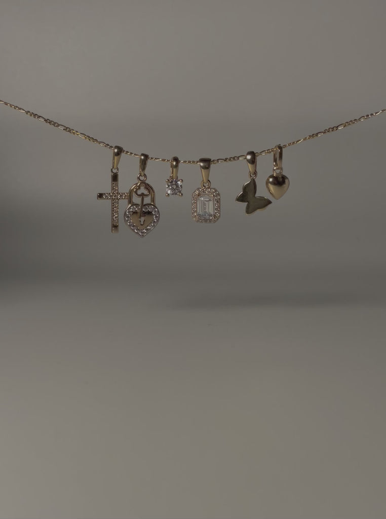 Anhänger Kollektion aus 14 Karat Gelbgold mit Zirkoniasteinen